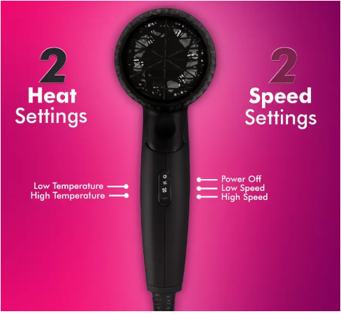 NOVA NHP 8208 Hair Dryer (1200 W, Black) – Million Lights