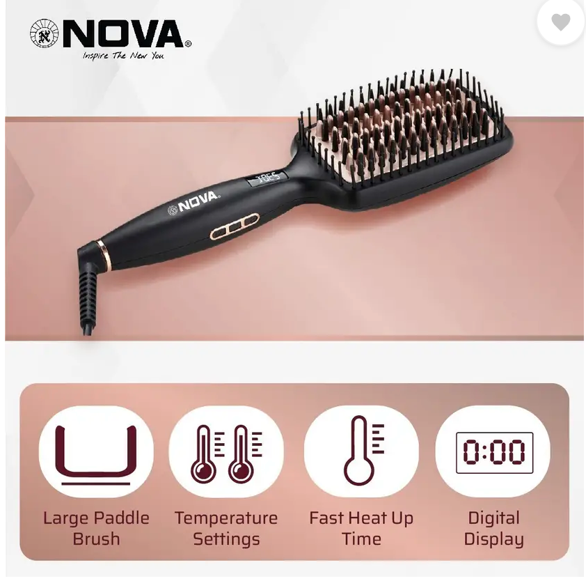 Straightener Brush Straightening Machine Nova Nhc 522 Crm Hair