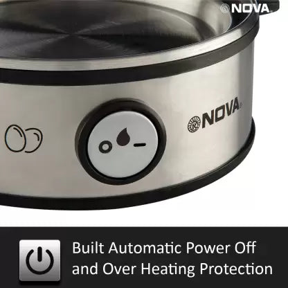 NOVA Premium Electric Egg Boiler NEC 1531 Egg Cooker Silver 7 Eggs Nova India