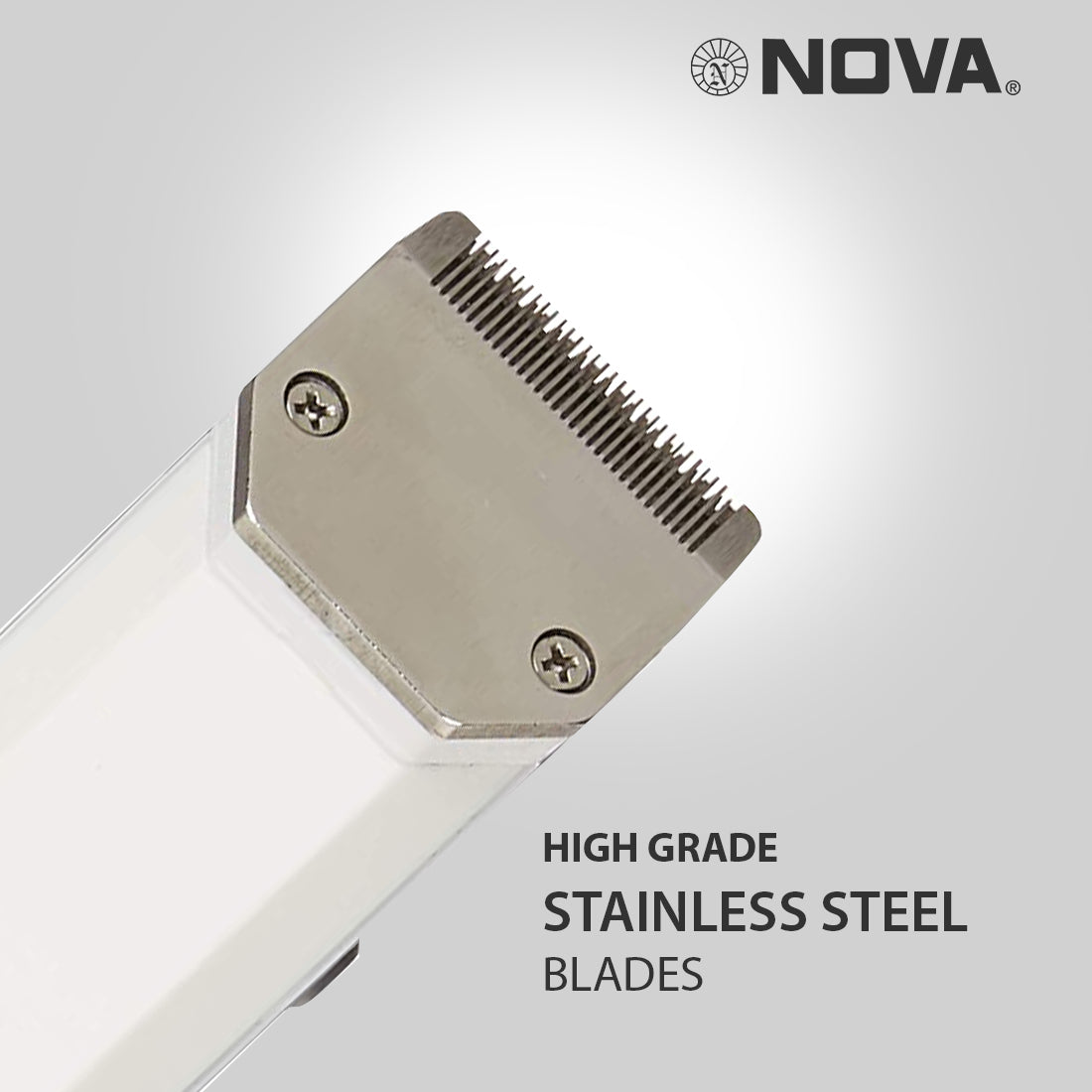 Nova 1046 Runtime: White 40 min Trimmer for Men | Beard Trimmer