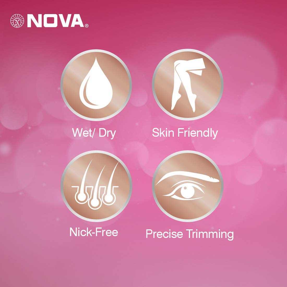 Nova NLS 533 Facial Sensi-Trim Touch Runtime: 60 min | Ladies Trimmer ...