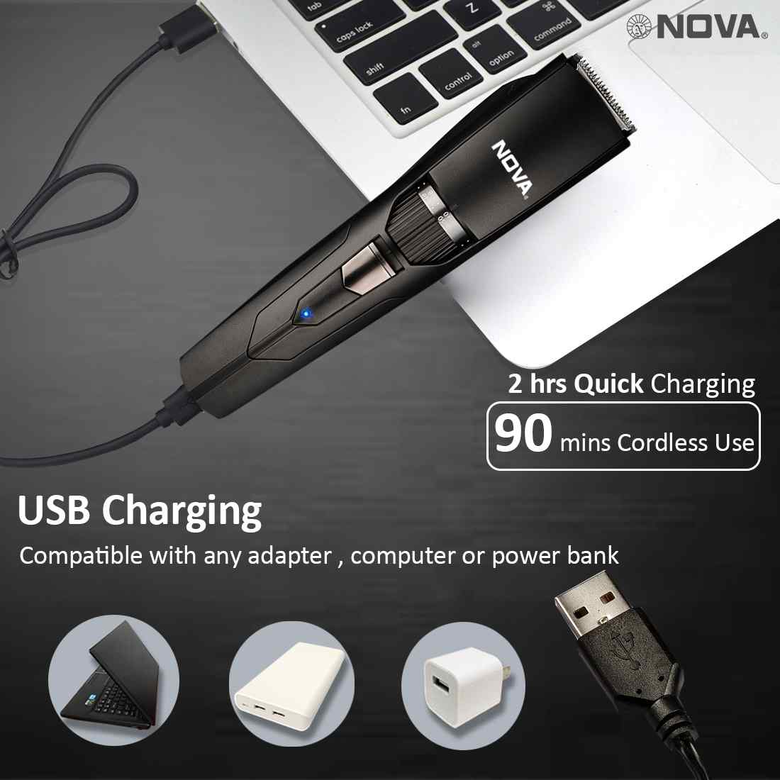 Nova NHT 1052 USB Runtime: 90 min Trimmer for Men view 6